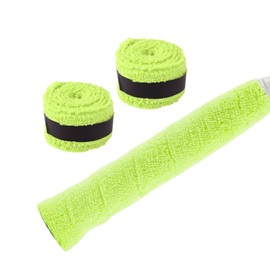 CAPASTEC Grip Tape, Towel Type, Set of 2, Tennis, Badminton, Sweat Absorbent, Perfect for Long Play, Dry Type, Grip, Tape, Racket, Fluorescent Yellow