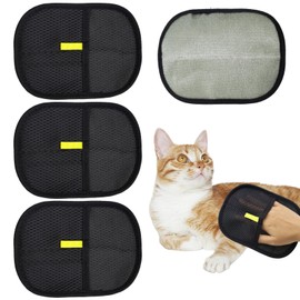 ZHIQIN Pack of 4 Fur Magnetic Glove Pet Hair Remover Glove Pet Care Glove Magnetic Cat Hair Remover Gloves for Washing Deshedding Cats and Dogs Pet Hair