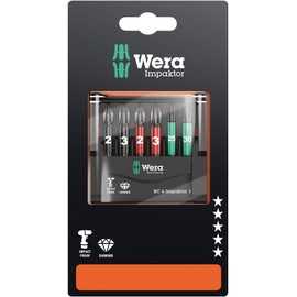 Wera 05073890001 | Bit Set, Bit Check, 6 Impactors, 1, 6 Pieces, Blister Pack