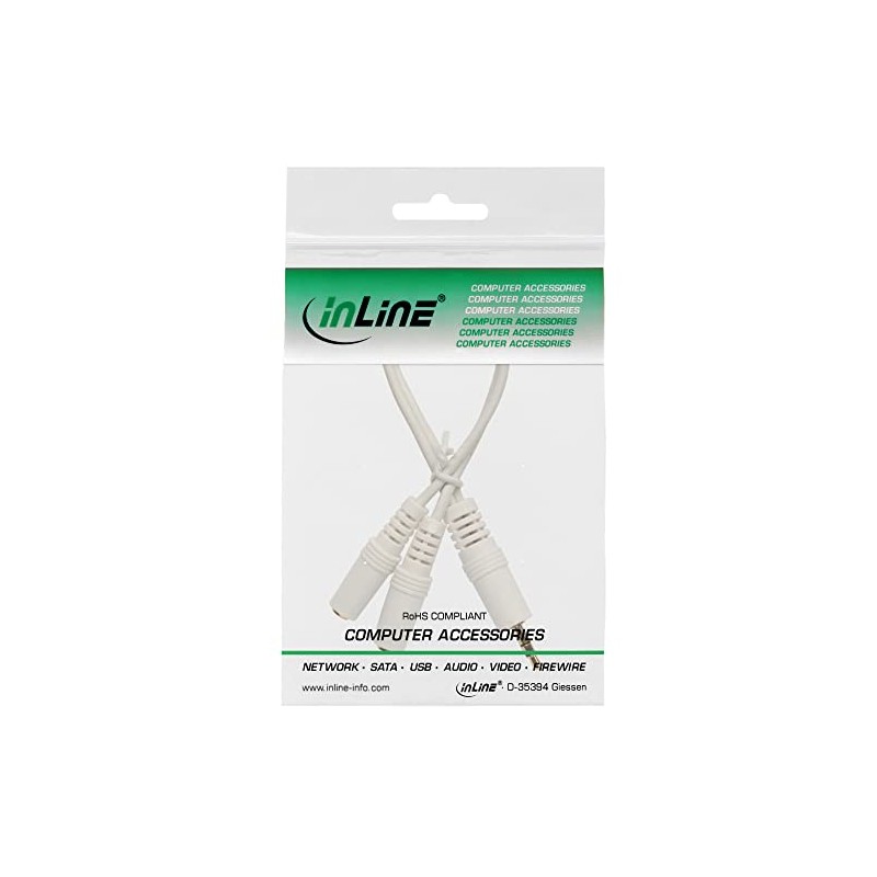 InLine® Stereo Y cable 3,5mm stereo plug to two 3,5mm
