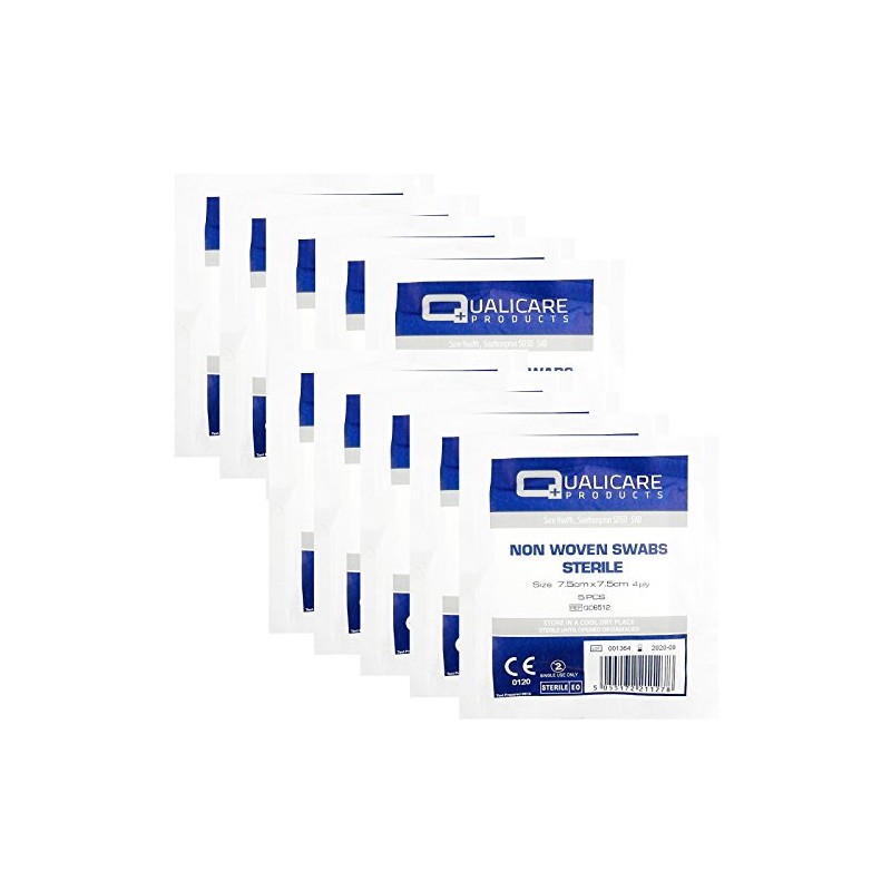 Qualicare None Woven 4PLY Sterile Gauze Medical Swabs Single Pack,