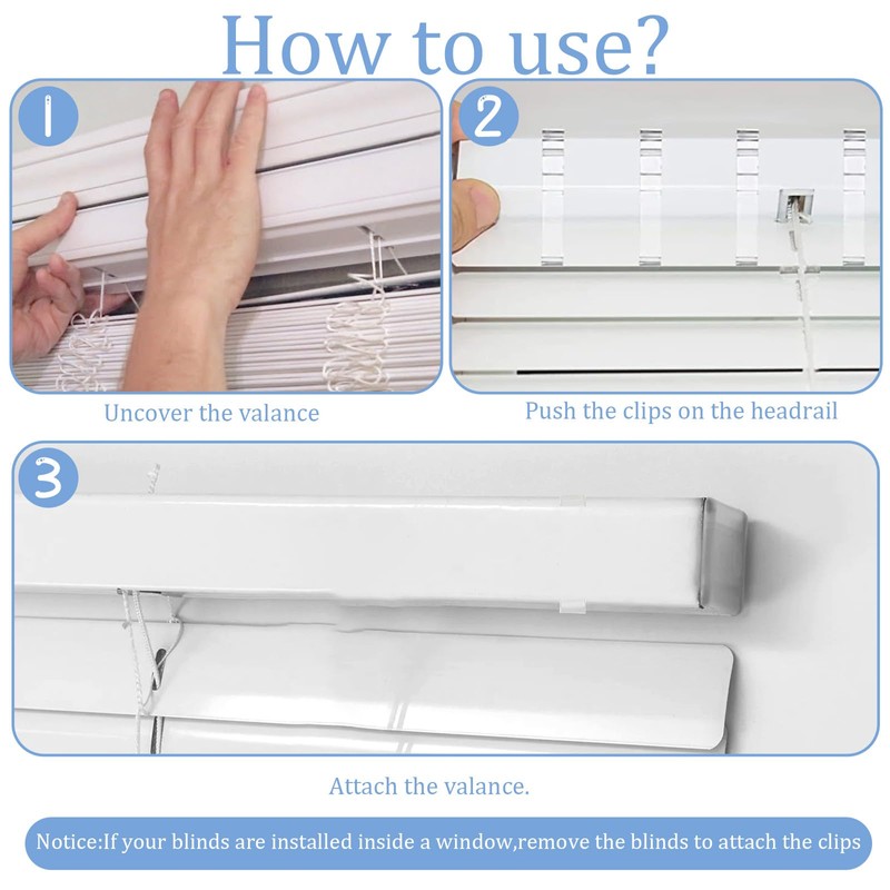 Ymapinc 12Pcs 2.5 Inch Clear Valance Clips for Blinds, Hidden