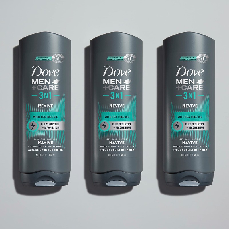Dove Men+Care Post-Workout Body Wash 3N1 Revive 4 Count For