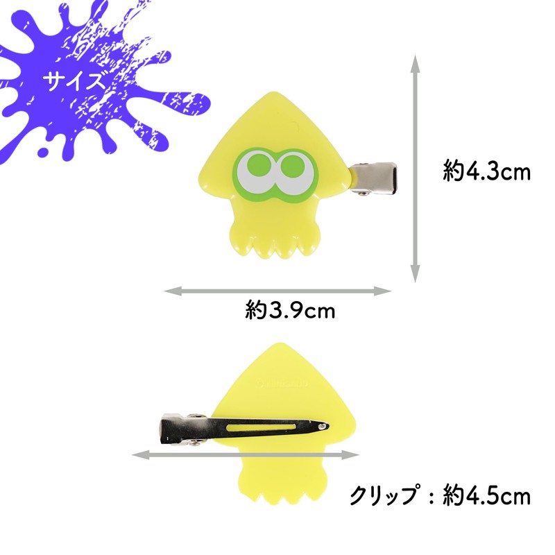Sunart SPT-1173 Splatoon 3 Bangs Clip, Squid Orange x Octopus