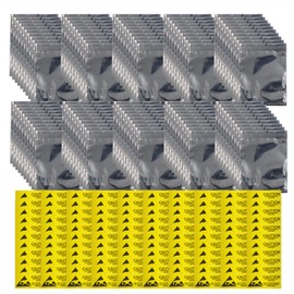 Antistatic Bags ESD Shielding Bag with Anti-Static Labels for Hard Drive SSD HDD Motherboard Video Card RAM Electronic Devices (100pc ziplock 4 * 6 in)