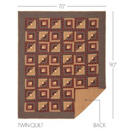 VHC Brands Millsboro 3 Piece Quilt Set (1 Twin Quilt, 2 Standard Shams)