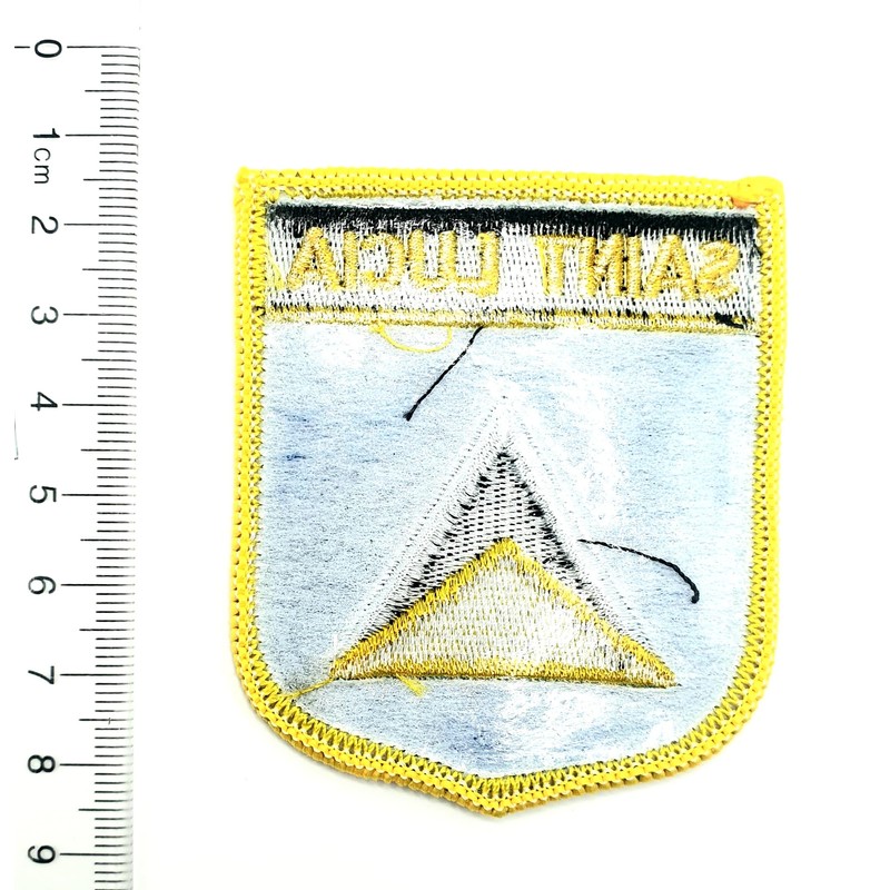 Saint Lucia Caribbean Flag Iron On Embroidered Fabric Sew On