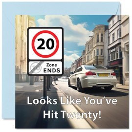 Funny 20th Birthday Cards for Men Woman - You've Hit Twenty - Happy Birthday Card for Brother Sister Son Daughter Friend Coworker Uncle Aunt, 5.7 x 5.7 Inch Joke Banter Bday Greeting Cards
