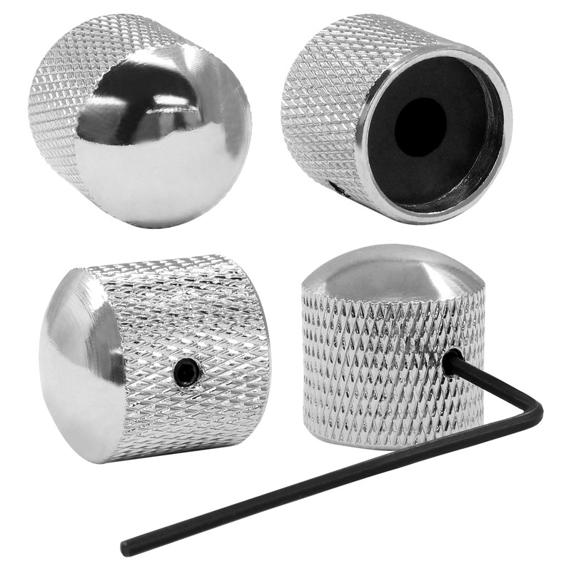 Dijedev 4 Pcs Metal Guitar Knobs, Volume Tone Control Knobs,