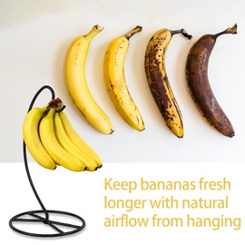 Drelitam Banana Holder Stand, Banana Hanger Stand, Banana Tree Holer Metal Black, for Kitchen Counter