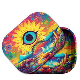 Small Metal Tray with Magnetic Lid, Cute Decorative Tray, Ideal Storage for Home or Travel, 7 x 5.5 Inches (Pink Yellow)