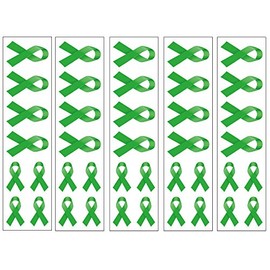 40 Green Ribbon Temporary Tattoos: Mental Health Awareness Tattoo