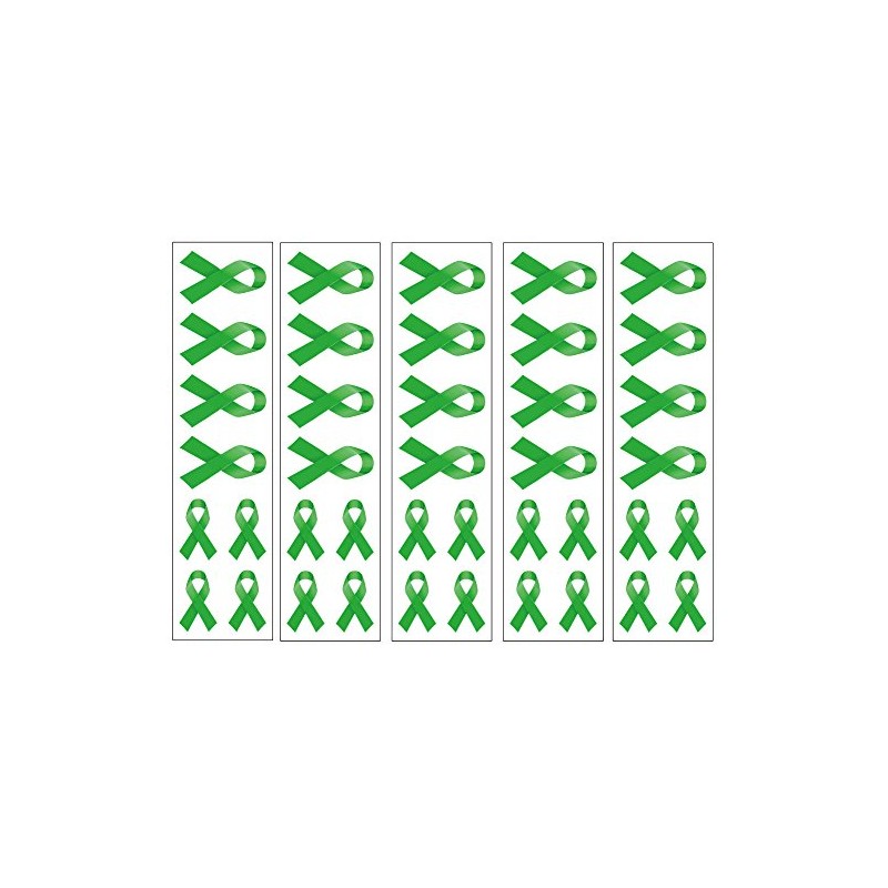 40 Green Ribbon Temporary Tattoos: Mental Health Awareness Tattoo