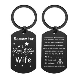 Resdink My Wife Keychain for Women Her, I Love My Wife Birthday Mothers Day Anniversary Easter Gift Ideas, Black Wifey Stuff
