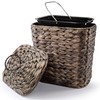 5 Liters Wicker Waste Basket with Lid - Water Hyacinth