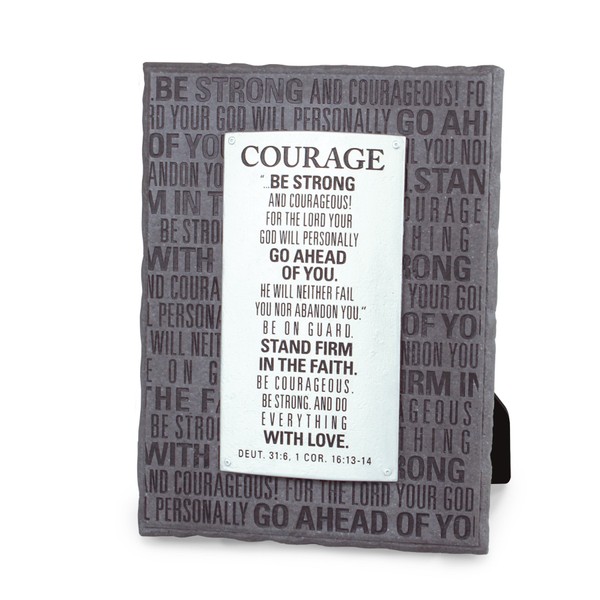 Lighthouse Christian Products Badge of Faith Courage Plaque, 6 x