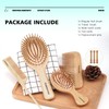 Combetter Bamboo Hairbrush and Comb Set - Natural Eco-Friendly Paddle