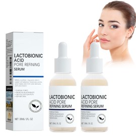 Pore Minimiser Serum, Pore Refining Face Serum, Face Shrink Pores Serum, Lactobionic Acid Serum, Face Serum for Dull Skin, Shrink Reducing and Narrowing Pores, Pack of 2