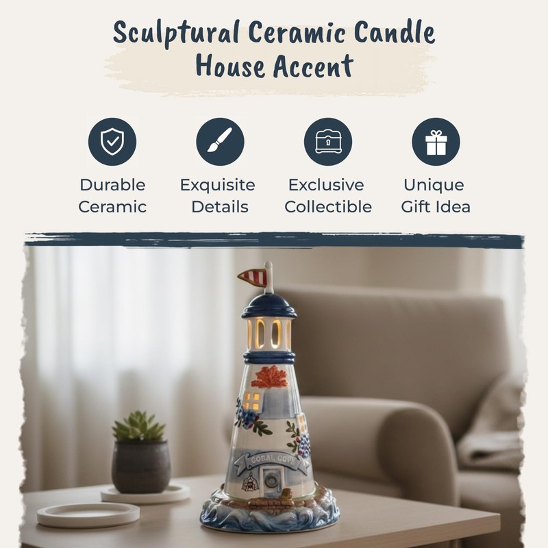Blue Sky Ceramics Coral Cove Candle House, Multi (19205)