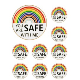 You Are Safe With Me pins Enamel Lapel Pin Rainbow Pride Pin Nurse Doctor Student Brooch Pin Badge for Shirt Backpack decorative accessories gift bulk (2)