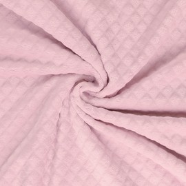 Mook Fabrics Printed Super Soft Velour Fleece (60'' Wide) Double Brushed - Diamond Clip, Chalk Pink Cut by The Yard