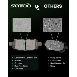 SCITOO Ceramic Disc Brake Pads Set fit for Infiniti FX35 FX45 G35 M35 for Nissan 350Z