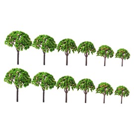 KONTONTY 12PCS Lifelike Miniature Flower Tree Models for DIY Sand Table Landscape Decor Realistic Plastic Trees for Garden Scenery Durable and Easy to Use for Creative Projects