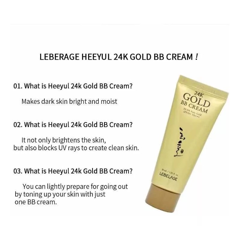Bidameun Crema Base De Maquillaje Coreana_ Bb Cream_ Oro 24k