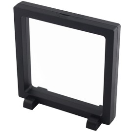 WISHDIAM 2 Pack Challenge Coin Display Case for Casino Chip, Insect, Arrowhead, Guitar Pick, Frame Stand Holder for Military Coin, AA Medallion, Stone, Picture, Dollar Bill, Specimen Box