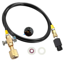 60in CGA320 Co2 Tank adapter directly to the soda machine, Adapter for TR21-4 Soda Water Machine Compatible with Fizzi/One Touch/JET/Aqua Fizz/Soda Maker (with Pressure Gauge)