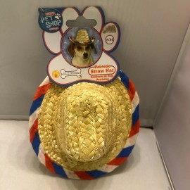 Unbranded Pet Shop Pet Dog Straw Hat Patriotic
