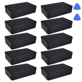 RYAN Electronic Enclosure Pack of 10 Junction Box Surface-Mounted Plastic Housing Junction Box Small Distribution Box Surface-Mounted for DIY Power Junction Box (10 x 6 x 2.5 cm / Black)