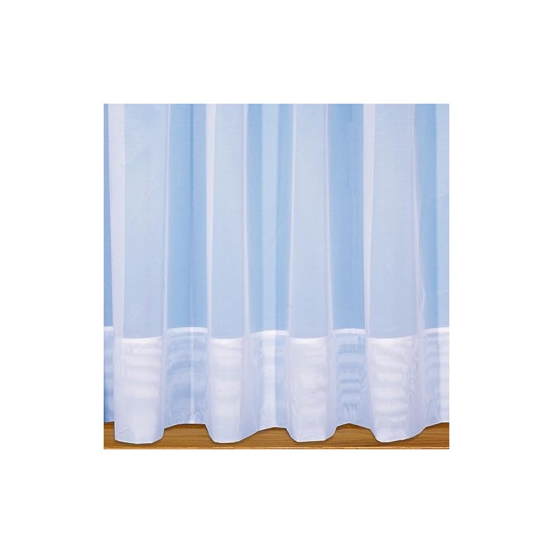 John Aird Sarah - Plain White Net Curtain With 7"