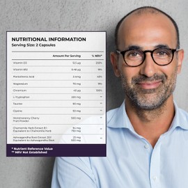 Health and Him Health & Him Night Supplements for Men - 3 Months Supply of 60 Night Capsules - Men's Multivitamin with Magnesium, Ashwagandha & Chamomile - Vegan, Gluten-Free