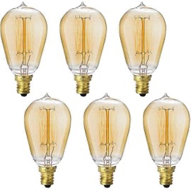 New orange heart Vintage Edison Light Bulbs, E12 Candelabra Light Bulbs, 40W Dimmable Incandes...