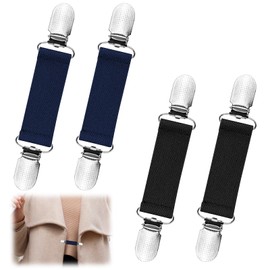 4 Pieces Elasticated Cinch Clip - Mitten Clips Cardigan Clips - Adjustable Elastic Mitten Clips - Cinch Clips Children Glove Clips - Simple Elegant Clothing Chain Fit Clip For Kids Adults Women Men