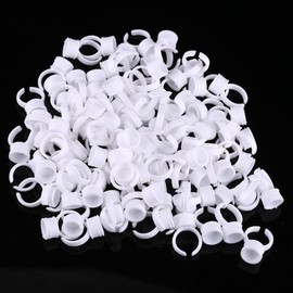Tazas de tinta del tatuaje 100 unids anillos de maquillaje desechables Pigmento del tatuaje de la ceja Pigmentos Holder Container Maquillaje Herramienta (#3)
