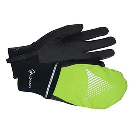 TrailHeads Men's Convertible Running Gloves - black/hi vis (small/medium)