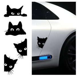 Black Cats Cartoon Car Sticker, Waterproof, UV-Resistant, Car Sticker for Smooth Surfaces, Car, Car (16 cm x 21 cm, Pack of 6)