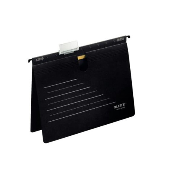 Leitz 19243095 Hängehefter Alpha Active, kaufmännische Heftung, Colorspankarton, schwarz, 5
