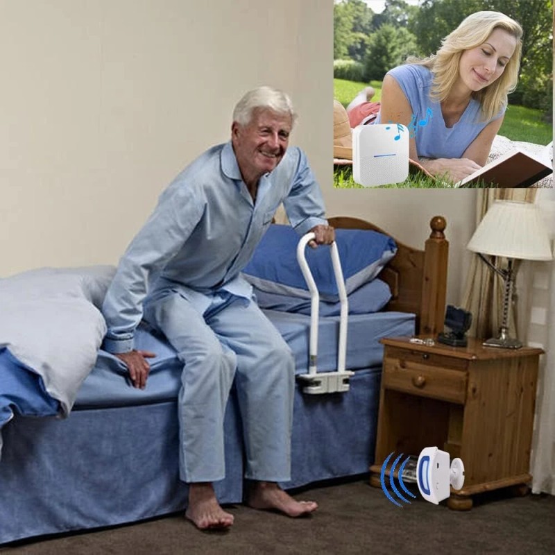 EverNary Wireless Motion Sensor Alarm With Portable Pager Caregiver Monitoring