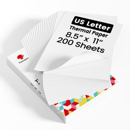Phomemo 8.5" x 11" Thermal Paper 200 Sheets, Compatible with M08F-Letter, M832, M833, M834, M835, M836 for Home, Office, School Use, White