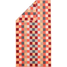 Cawö Home Hand Towels Unique Chequered 942 Coral - 22 Bath Towels 70 x 140 cm