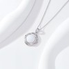 MOTIEL 925 Sterling Silver Opal with Genuine Diamond Necklace for