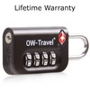 OW-Travel Luggage Locks TSA Approved (2 Pack Black) 4 Digit