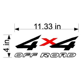 4x4 Off Road Truck Decal- F86B (4 Inch, Red and Gray)