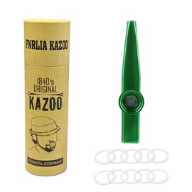 BALUKEYS Kazoo Musical Instrument, Metal Aluminium Kazoo Strumenti Musicali with 10 Kazoo Flute Membranes and a Beautiful Box, High-Quality Musical Instrument for Fun and Creativity (Green)