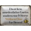 Deko7 Tin Sign 30 x 20 cm Garden Saying 5 Stars Wellness Oasis for Bees
