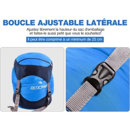 REDCAMP 17L Nylon Compression Pack Sack for Sleeping Bag, Lightweight Compact Compression Bag for Camping, Outdoor Hiking, Backpacking, Travel, Blue, Medium