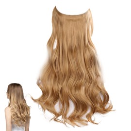 Traziewell Hairpieces and Wigs Natural Hair Extension for Women Long Heat Resistent Fibre Fluffy Curly Hair Extensions Weaving Fishing Line for Ladies 1027